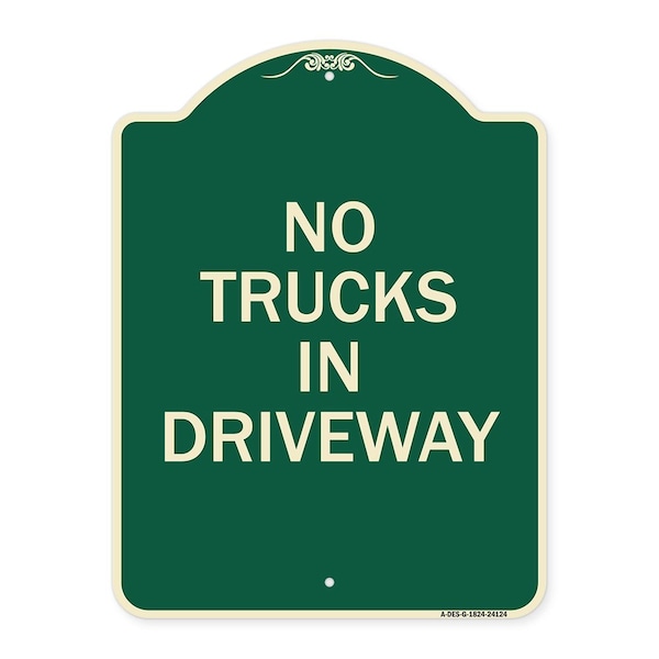 Signmission Driveway No Trucks in Driveway Heavy-Gauge Aluminum Architectural Sign, 24" x 18", G-1824-24124 A-DES-G-1824-24124 - main